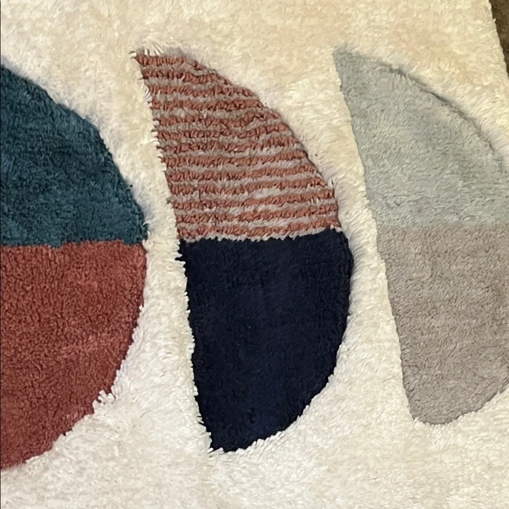 West Elm Cream and Multi-Color Geometric Door Mat 17x25 - Picture 8 of 15